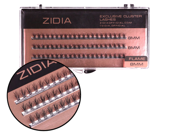 ZIDIA Exclusive Cluster lashes 20D Flame Series C 0,10 (3 стрічки, розмір 8 мм)