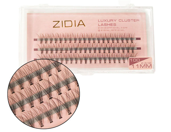 ZIDIA Cluster Lashes 10D C 0.10 (3 tiras, tamaño 11 mm)