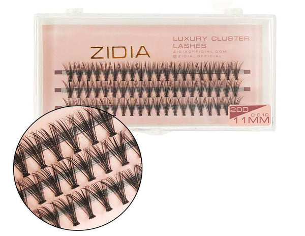 ZIDIA Cluster Lashes 20D C 0.10 (3 tiras, tamaño 11 mm)