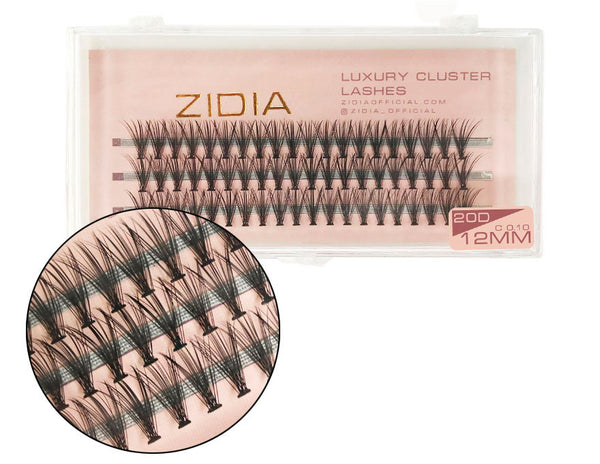 ZIDIA Cluster Lashes 20D C 0.10 (3 tiras, tamaño 12 mm)