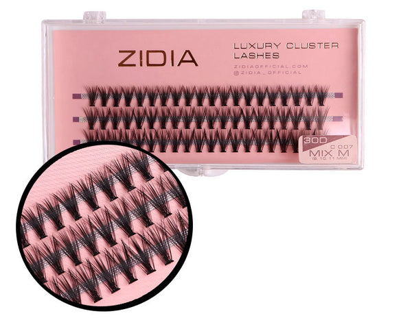 ZIDIA Cluster Lashes 30D C 0.07 MIX M (3 tiras, tamaño 9, 10, 11 mm)