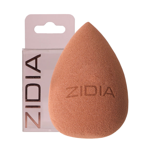 Спонж ZIDIA MakeUp Blender "Adele", крапля, шоколадний в коробочці (без латексу)