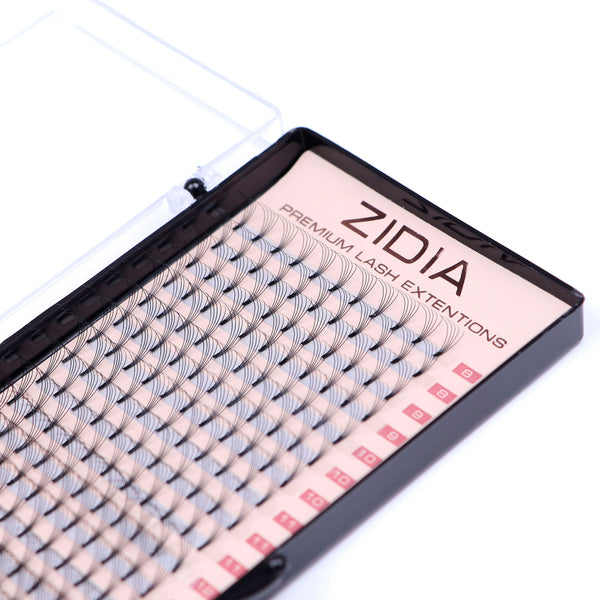 ZIDIA Premium Lash Extensions Premade Fans 5D - вії для нарощування (20 стрічок) D0,10 х MIX M (8-16 мм)