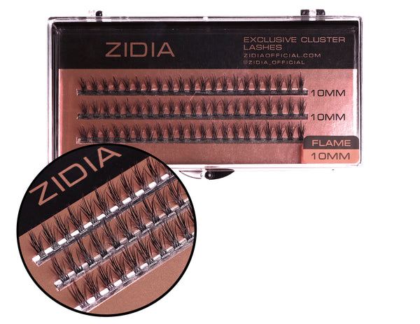 ZIDIA Exclusive Cluster lashes 20D Flame Series C 0,10 (3 стрічки, розмір 10 мм)