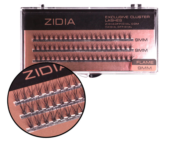 ZIDIA Exclusive Cluster lashes 20D Flame Series C 0,10 (3 стрічки, розмір 9 мм)