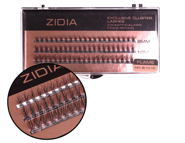 ZIDIA Exclusive Cluster lashes 20D Flame Series C 0,10 Mix (3 стрічки, розмір 8, 10, 12 мм)